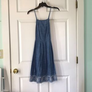 Jean Dress with Lace Appliqué (with POCKETS)